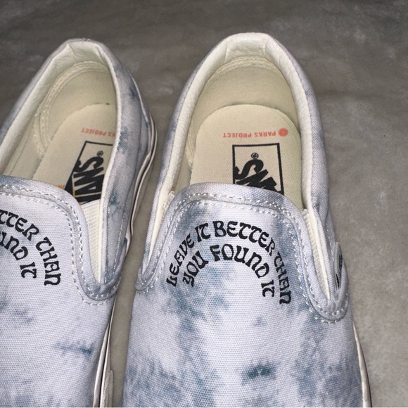 Vans X Park Project White Tie Dye Embroidered Slip On Sneaker Size W7.5 M6 - Picture 4 of 12